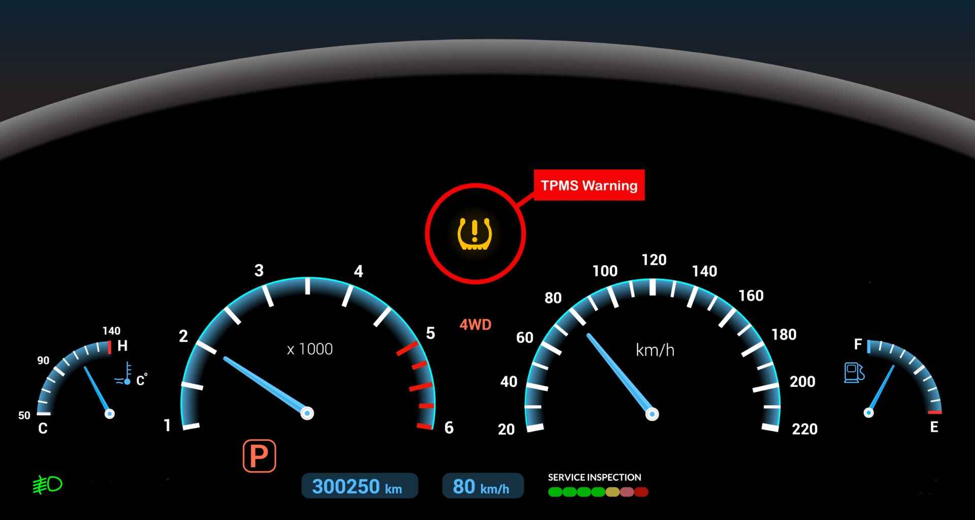 TPMS sensor warning light